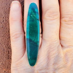 New Huge Porcelain Jasper 925 Silver Ring.